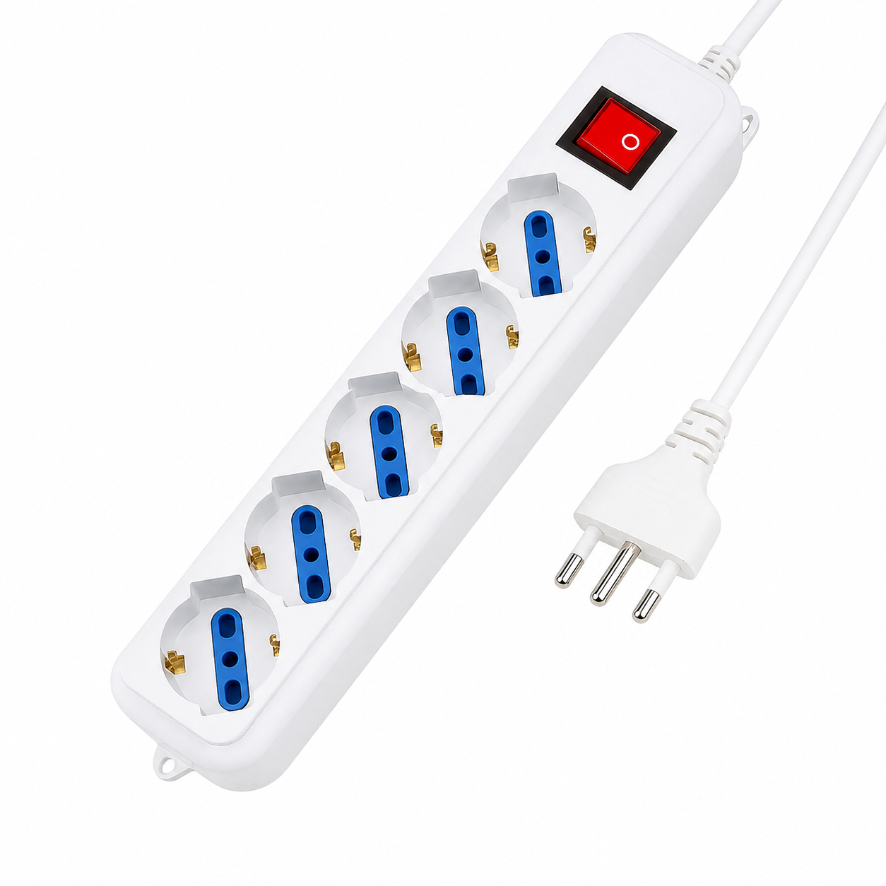 Multipresa 5 Uscite Schuko 10/16A - Spina 16A con Cavo 3 Metri