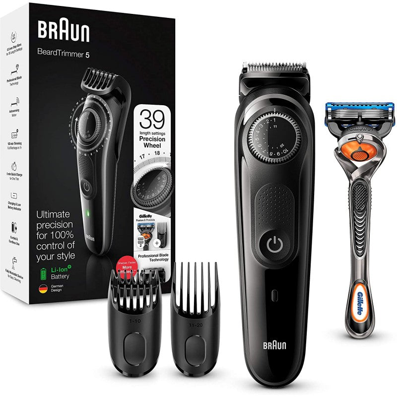 Braun BT5242 Regolabarba e Tagliacapelli Uomo con Rasoio Gillette Fusion 5
