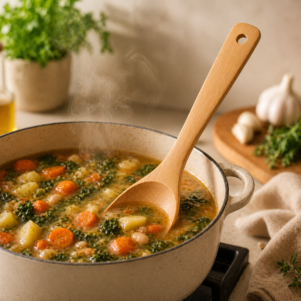 Cucchiaio da Cucina in Bambù 30 cm Antigraffio ed Ecologico