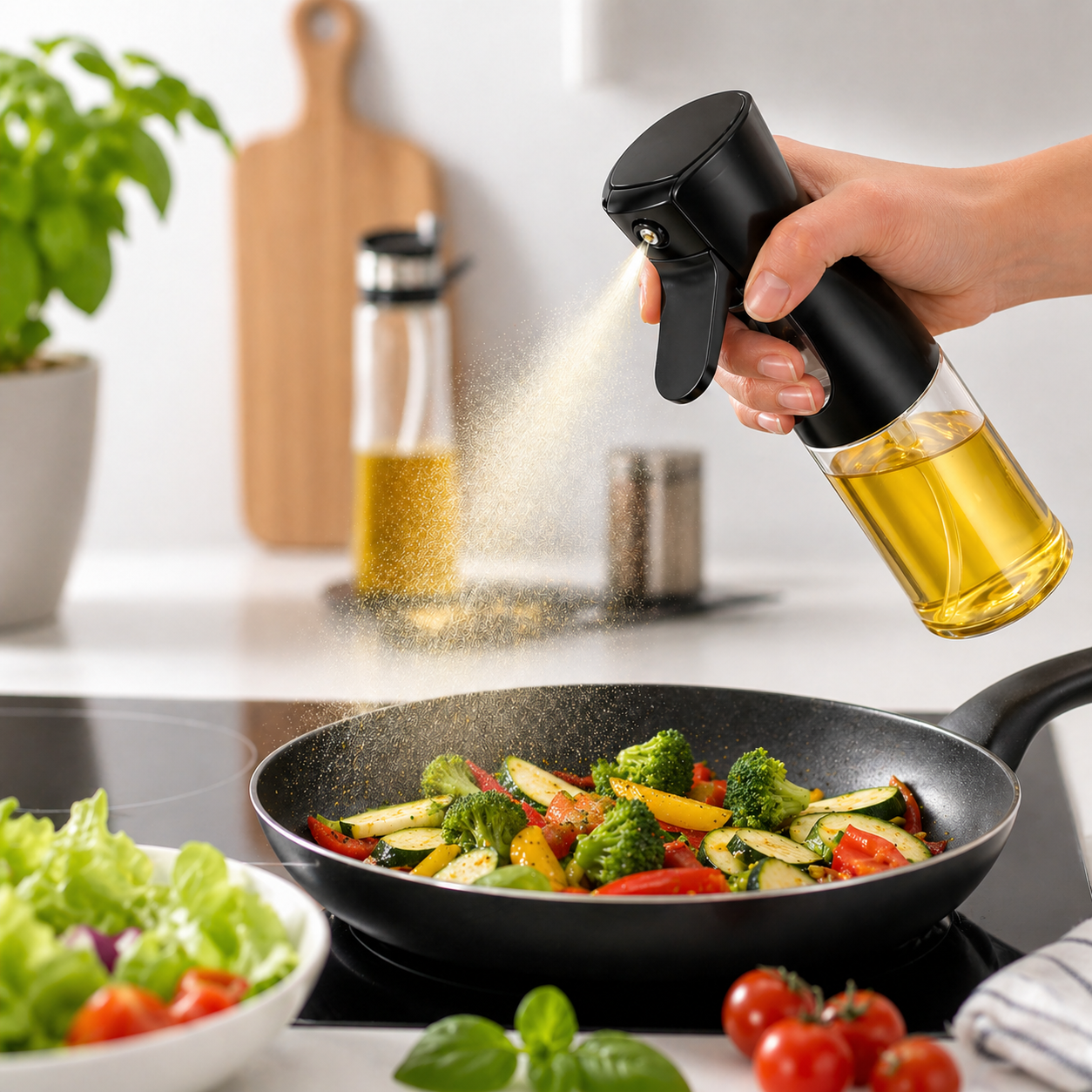 Spray Olio Nebulizzatore Antigoccia in Vetro per Cucina