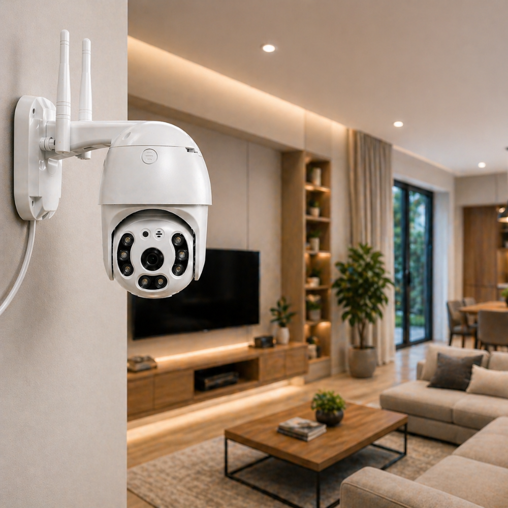Telecamera di Sicurezza WiFi 1080p Wireless per Interno ed Esterno con Visione Notturna