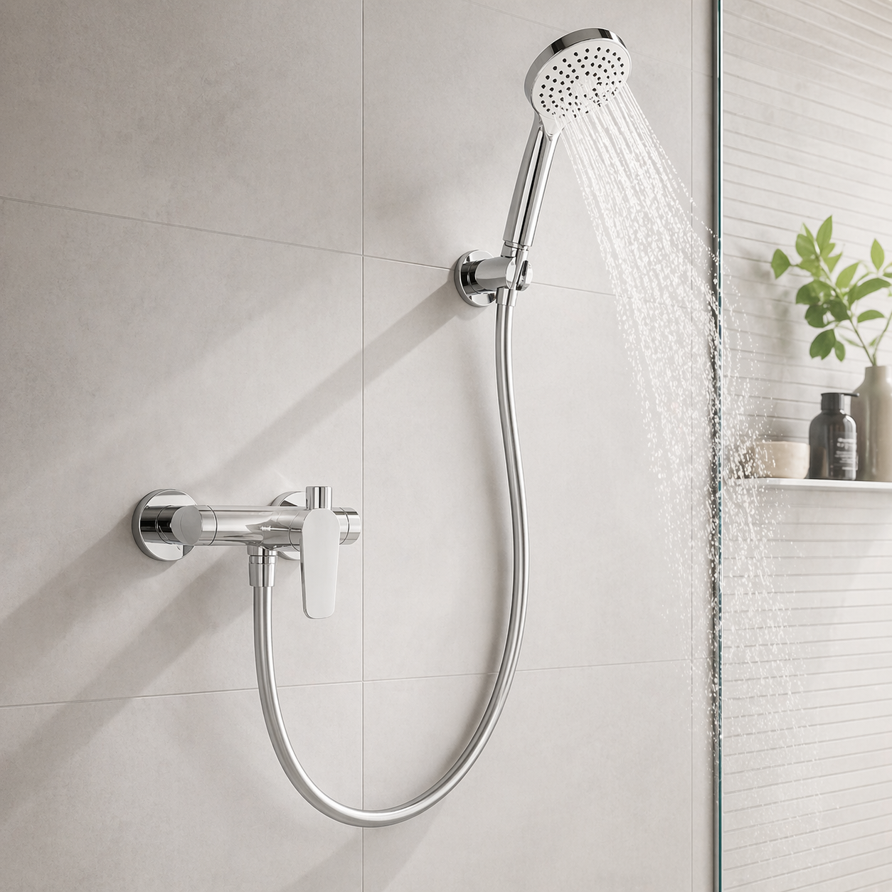 Tubo Flessibile Doccia 150 cm in PVC Argento Antitorsione 1/2” Universale, Resistente e Anti-Piegatura