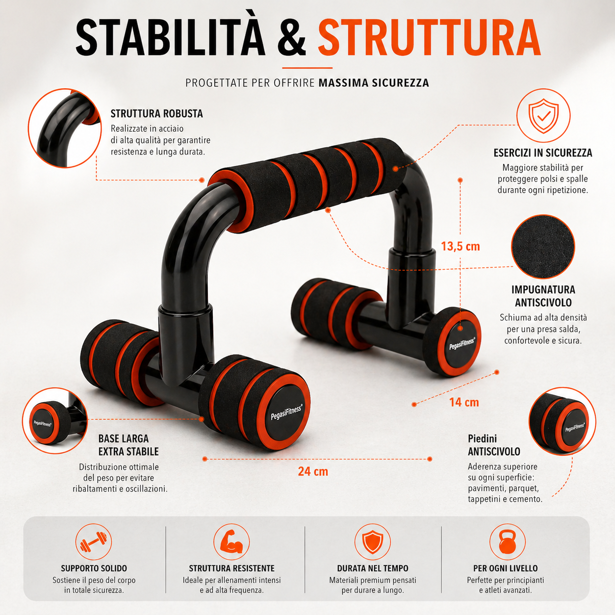 Maniglie per Flessioni Push Up Antiscivolo per Allenamento Muscolare Interno ed Esterno