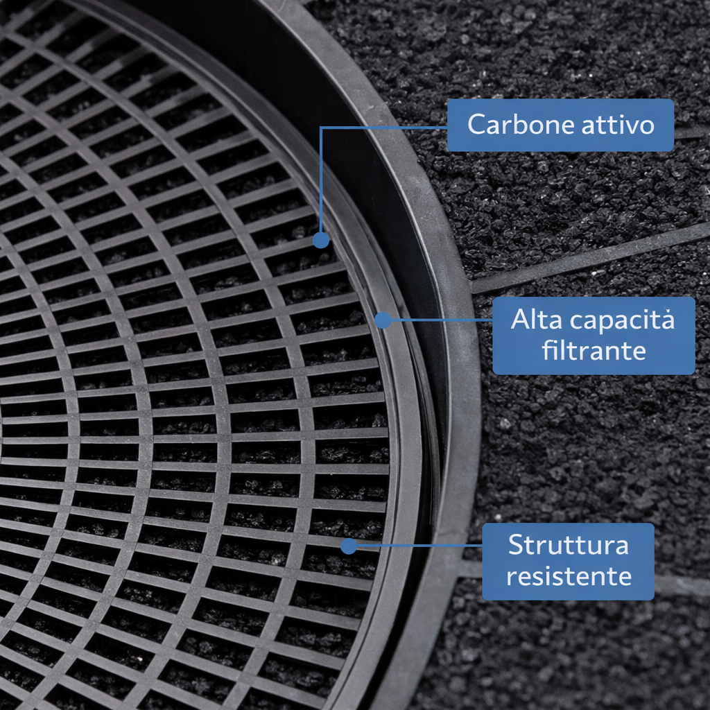 Filtro Carbone Circolare per Cappa 19cm