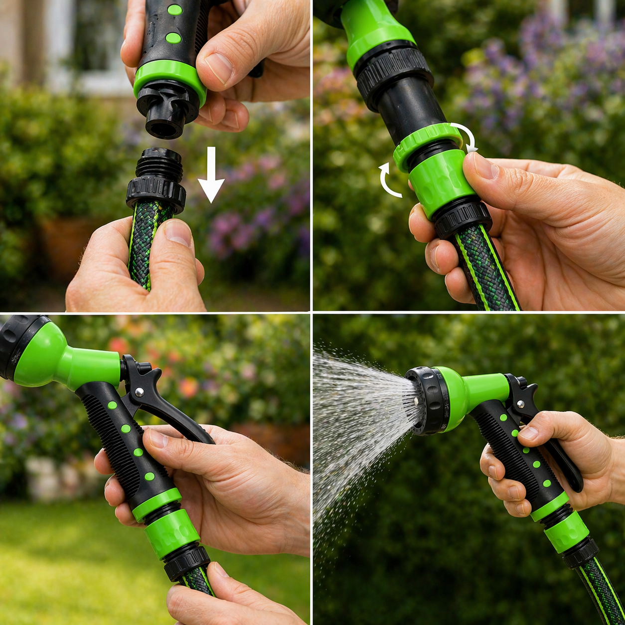 Set di 4 Soffioni per Tubi da Giardino