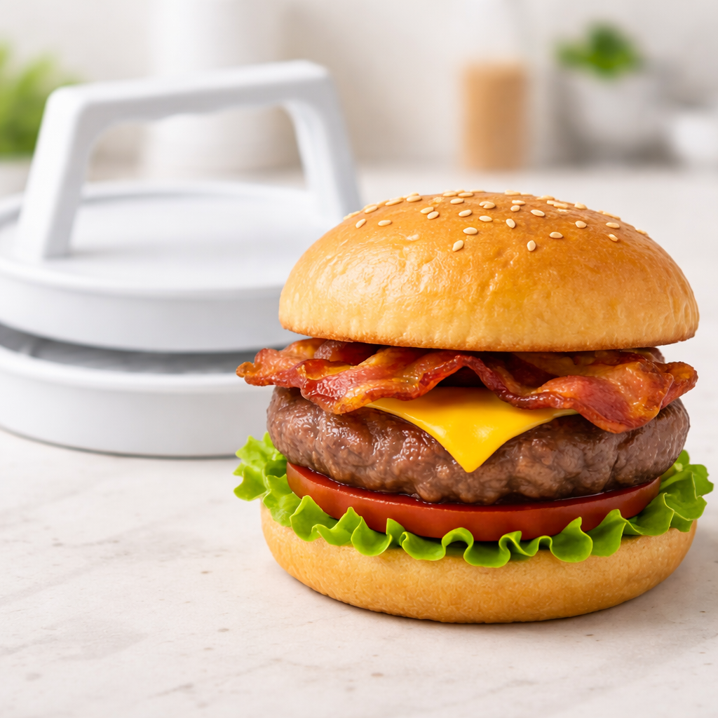 Stampo Manuale per Hamburger in Plastica Antiaderente