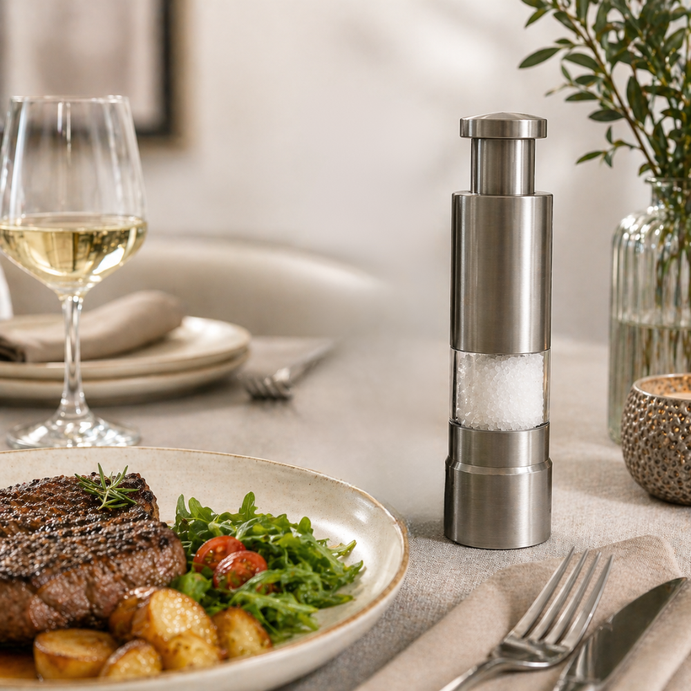 Macina Pepe e Sale a Pressione in Acciaio Inox