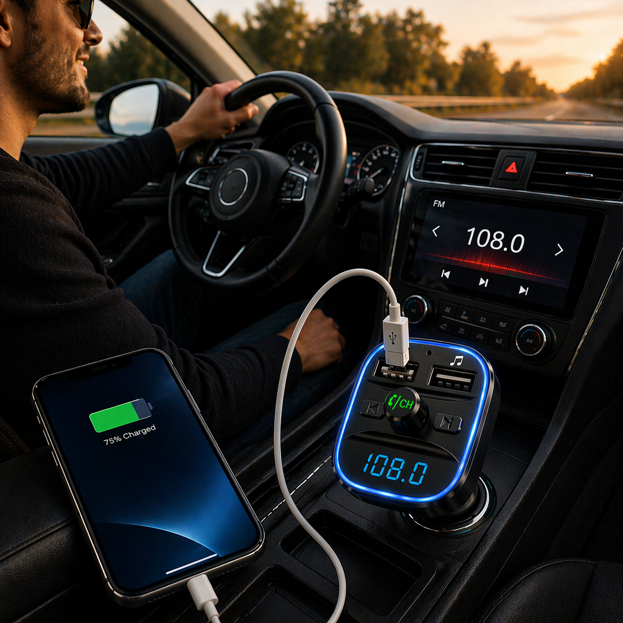 Trasmettitore FM Bluetooth per Auto