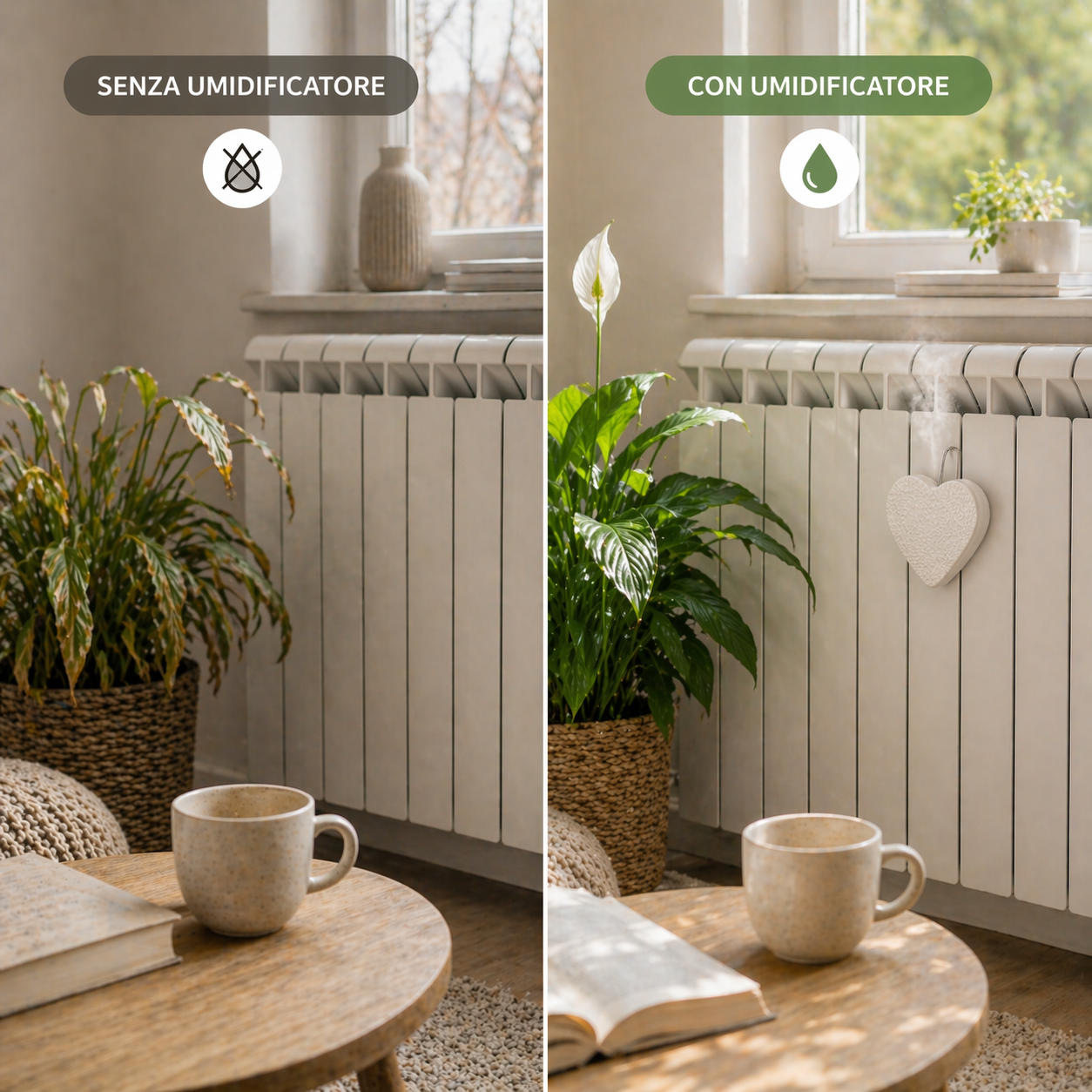 Umidificatore per Termosifone a Forma di Cuore