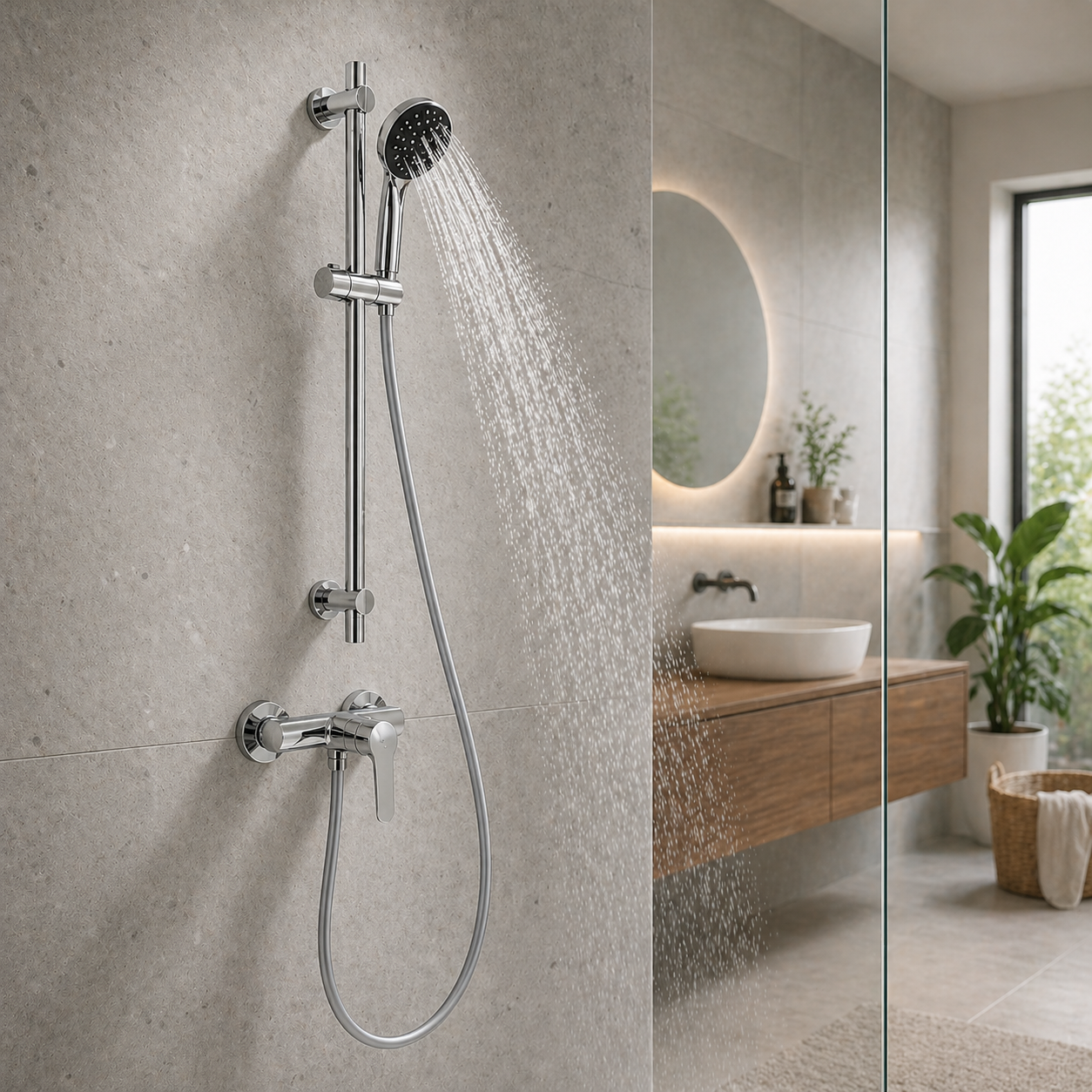 Tubo Doccia Argento 200 cm