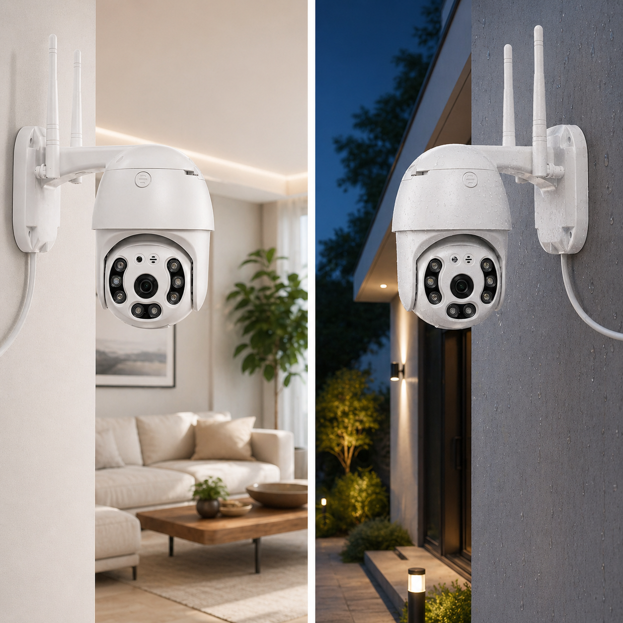 Telecamera di Sicurezza WiFi 1080p Wireless per Interno ed Esterno con Visione Notturna