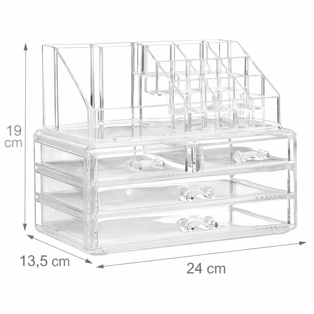 Espositore Box Portatrucco con 4 Cassetti