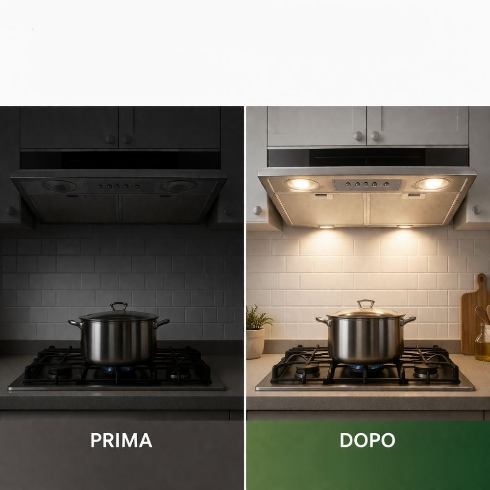 Coppia di Plafoniere Ovali per Cappa Faber