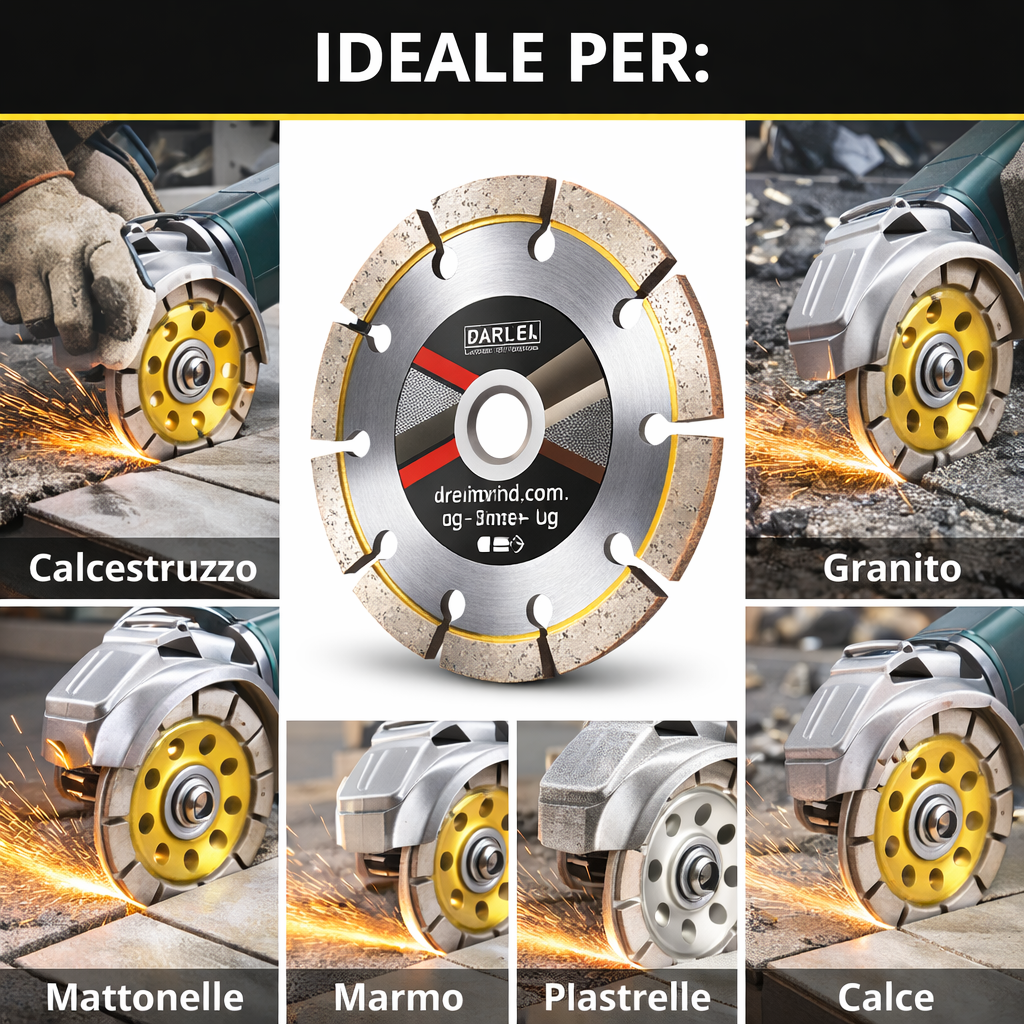 Disco Diamantato per Smerigliatrice con Segmenti di 115 mm