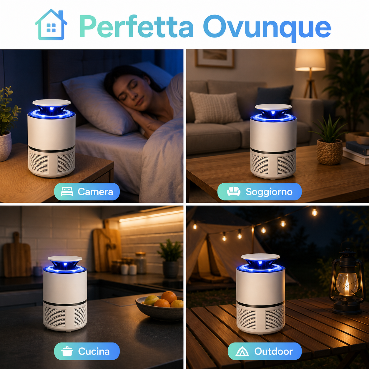 Lampada Antizanzare con Luce UV e Cavo USB