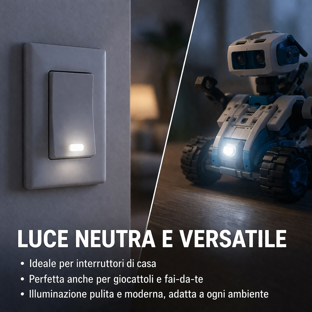 Spia Led Interruttore Luce Bianca da 230V