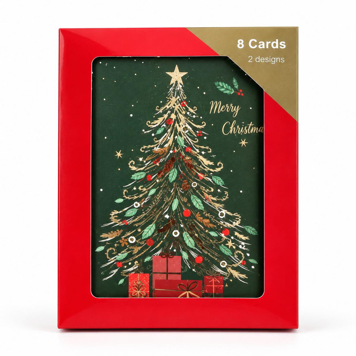 Set 8 Biglietti di Auguri Natalizi con Buste con 2 Fantasie Assortite