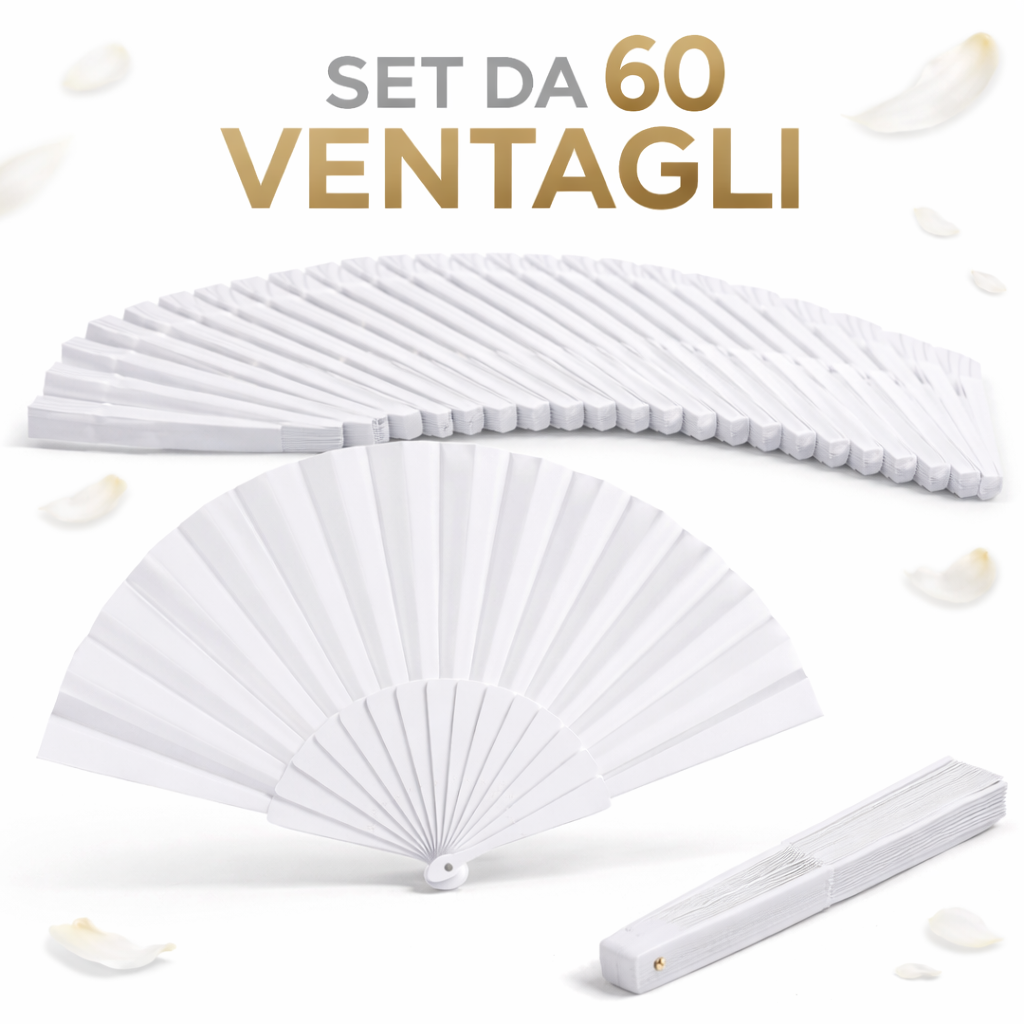 Kit 60 Ventagli Bianchi