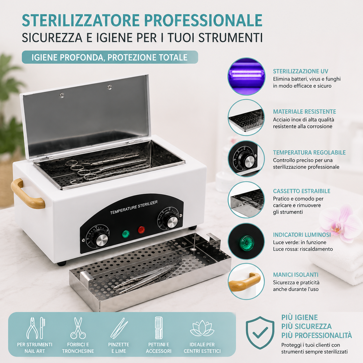 Sterilizzatore UV Professionale per Sanificazione Strumenti Estetici
