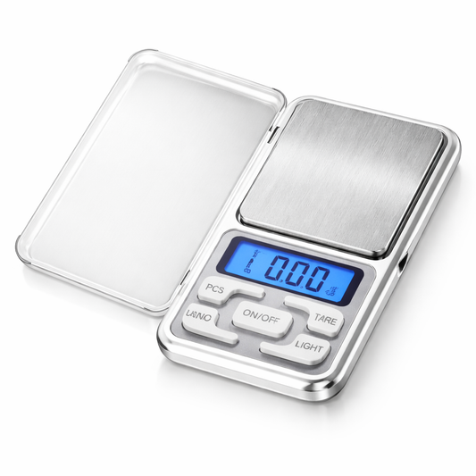 Bilancino Digitale di Precisione 0.1g Tascabile con Display Retroilluminato con Custodia Protettiva