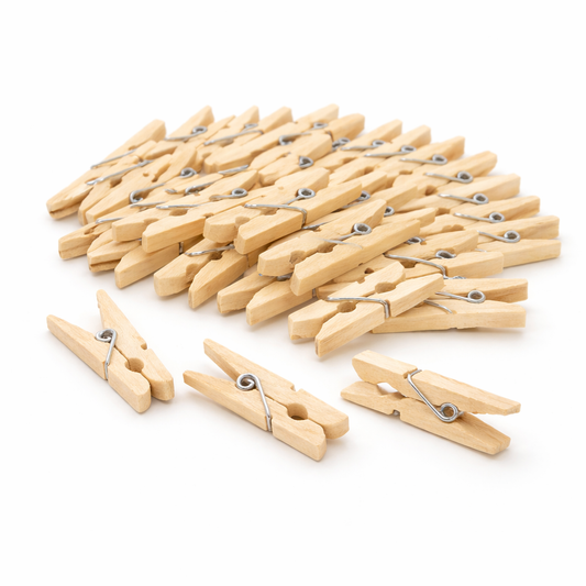 Set 30 Mini Mollette Decorative in Legno 3 cm Ideali per Progetti Fai-da-te