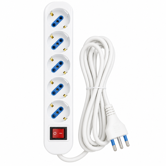 Multipresa 5 Uscite Schuko 10/16A - Spina 16A con Cavo 1,5 m