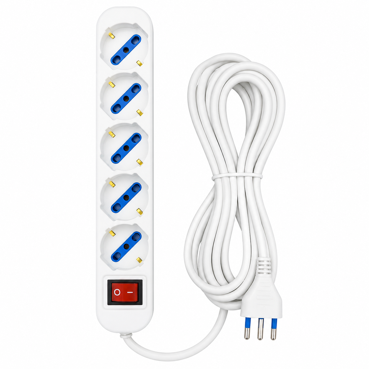 Multipresa 5 Uscite Schuko 10/16A - Spina 16A con Cavo 3 Metri