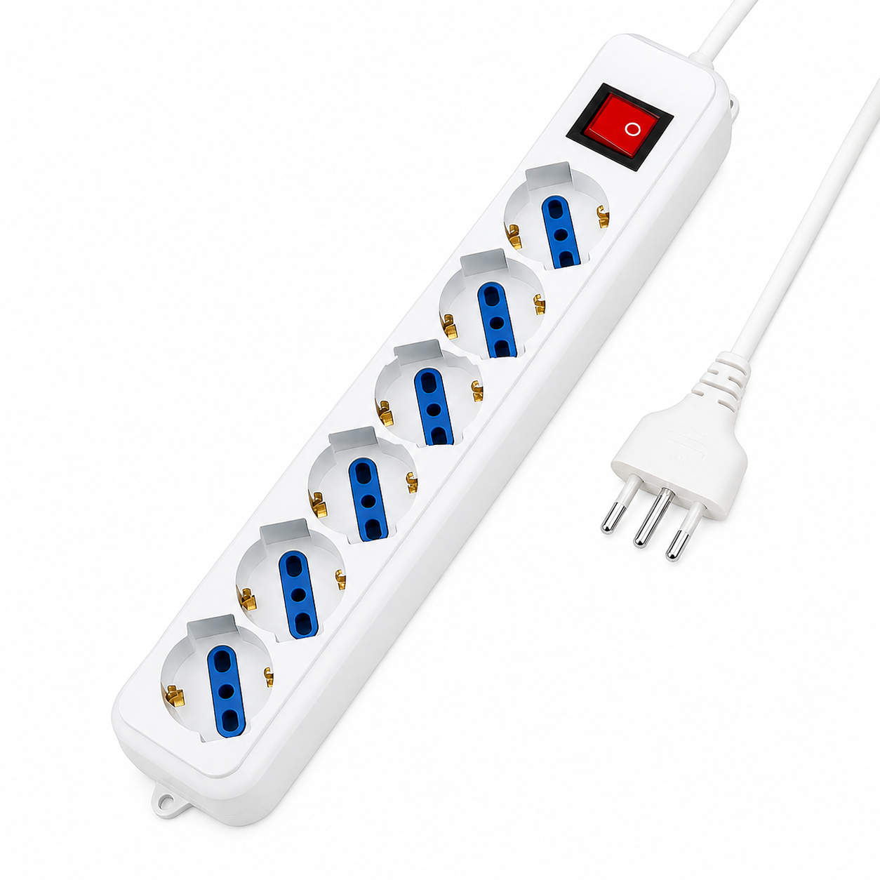 Multipresa 6 Uscite Schuko 10/16A - Spina 10A con Cavo 1,5 m