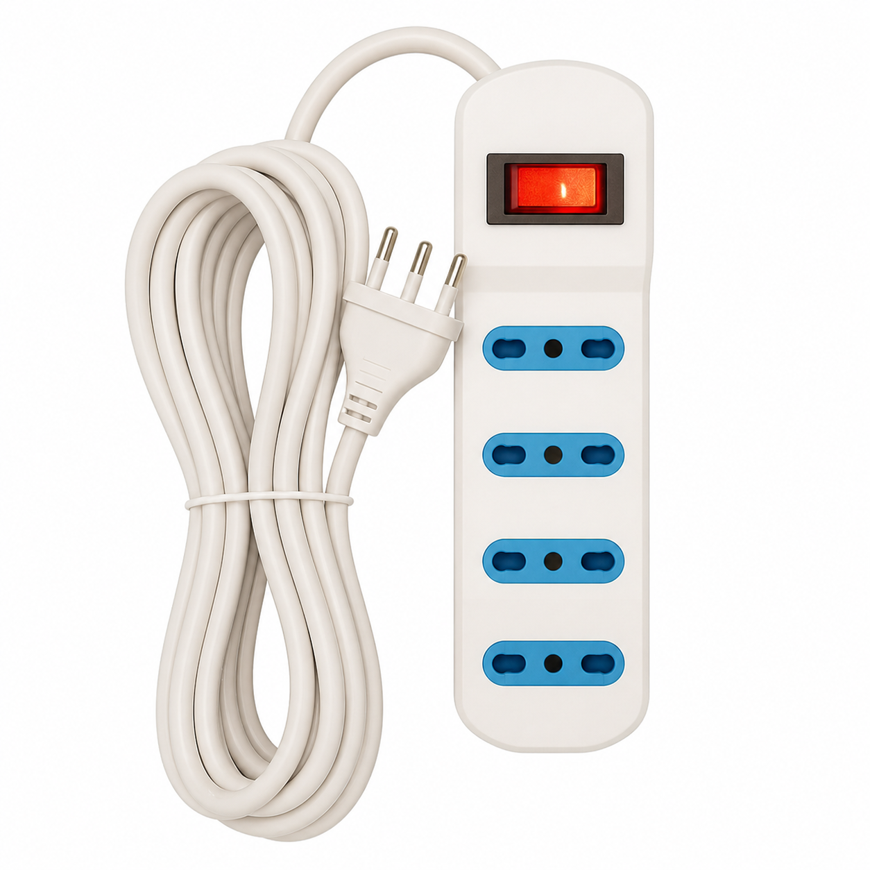 Multipresa 4 Uscite Spina 10A con Cavo 3 Metri