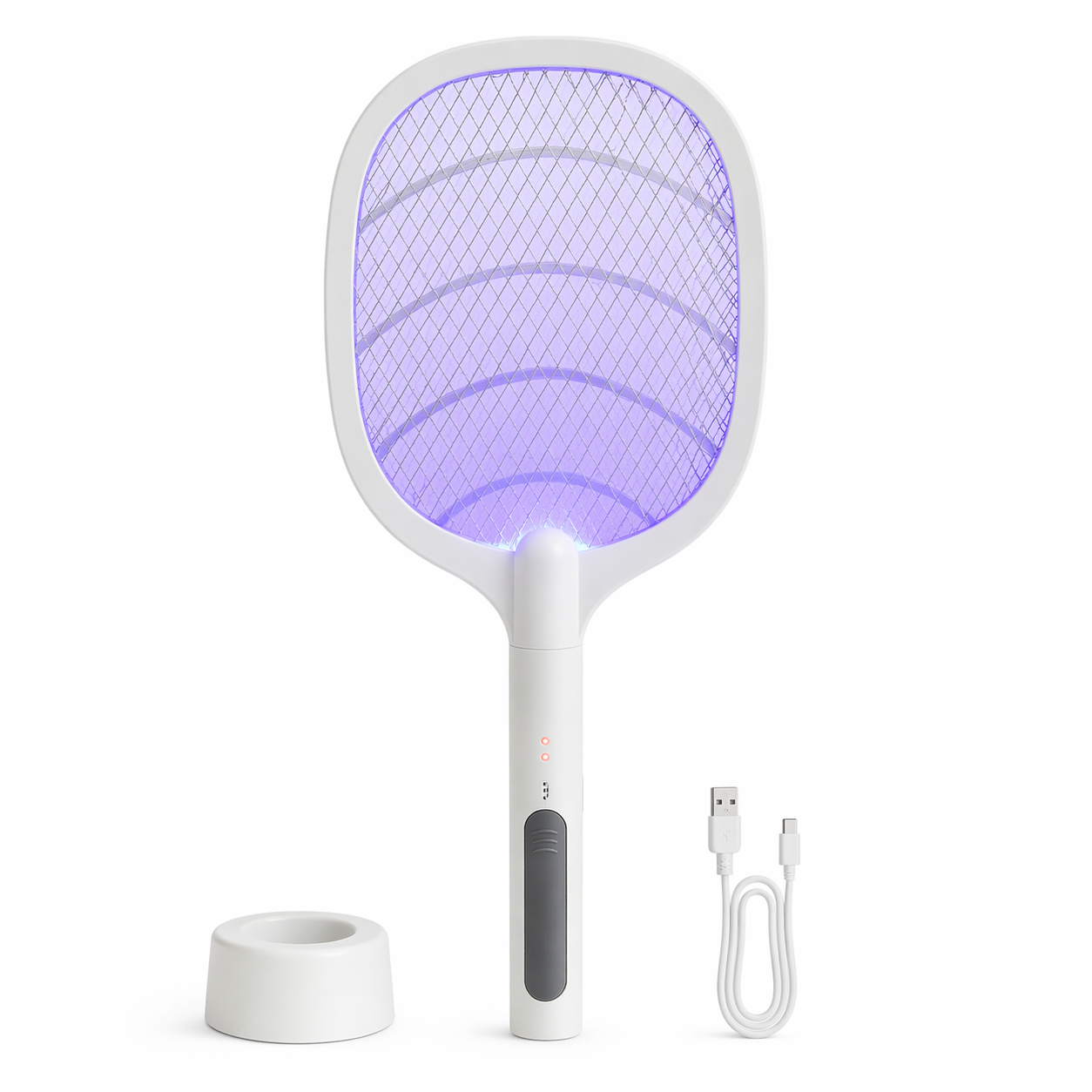 Racchetta Zanzare Elettrica 3000V Ricaricabile USB con Luce LED