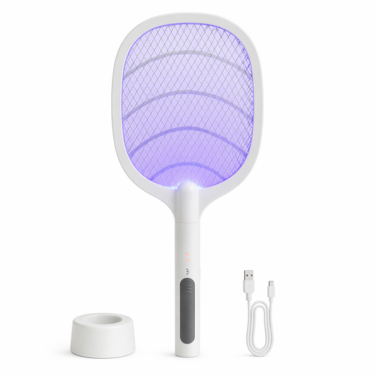 Racchetta Zanzare Elettrica 3000V Ricaricabile USB con Luce LED