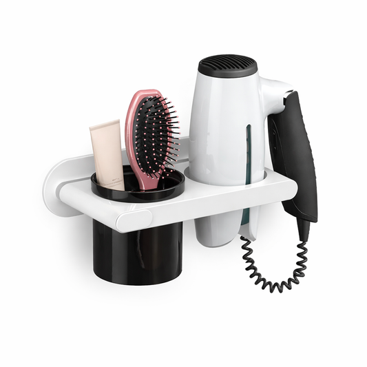 Supporto Adesivo a Parete da Bagno per Phon e Spazzola