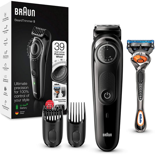 Braun BT5242 Regolabarba e Tagliacapelli Uomo con Rasoio Gillette Fusion 5