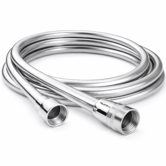 Tubo Flessibile Doccia 150 cm in PVC Argento Antitorsione 1/2” Universale, Resistente e Anti-Piegatura