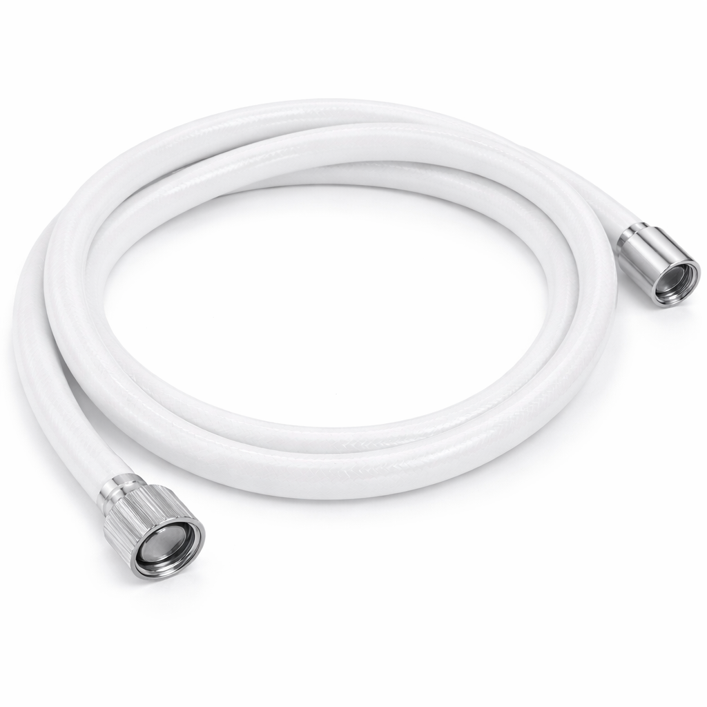 Tubo Doccia 150 cm Universale Bianco con Attacco G1/2” Flessibile Antitorsione e Resistente