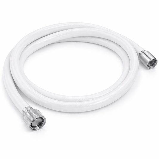 Tubo Doccia 150 cm Universale Bianco con Attacco G1/2” Flessibile Antitorsione e Resistente