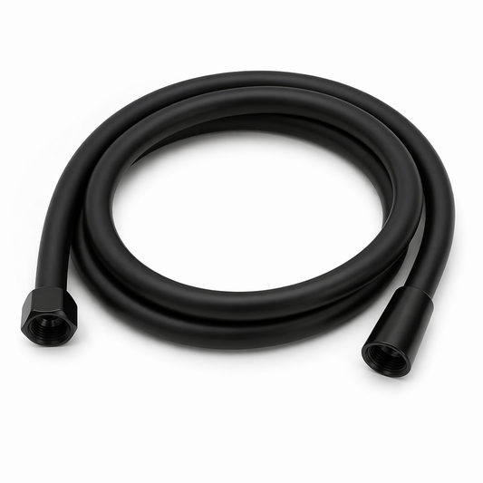 Tubo Doccia 150 cm Flessibile Antitorsione e Anti-Piegatura Nero Universale G1/2”