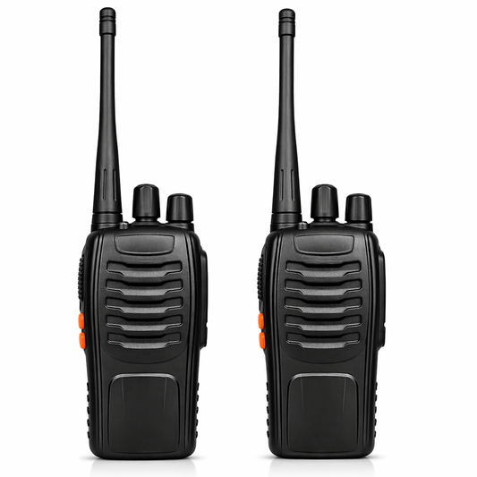 Coppia Walkie Talkie 5W Professionali con Auricolari e Base di Ricarica