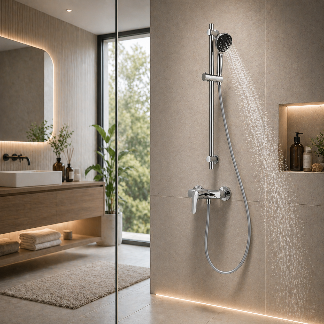 Tubo Doccia Argento 200 cm