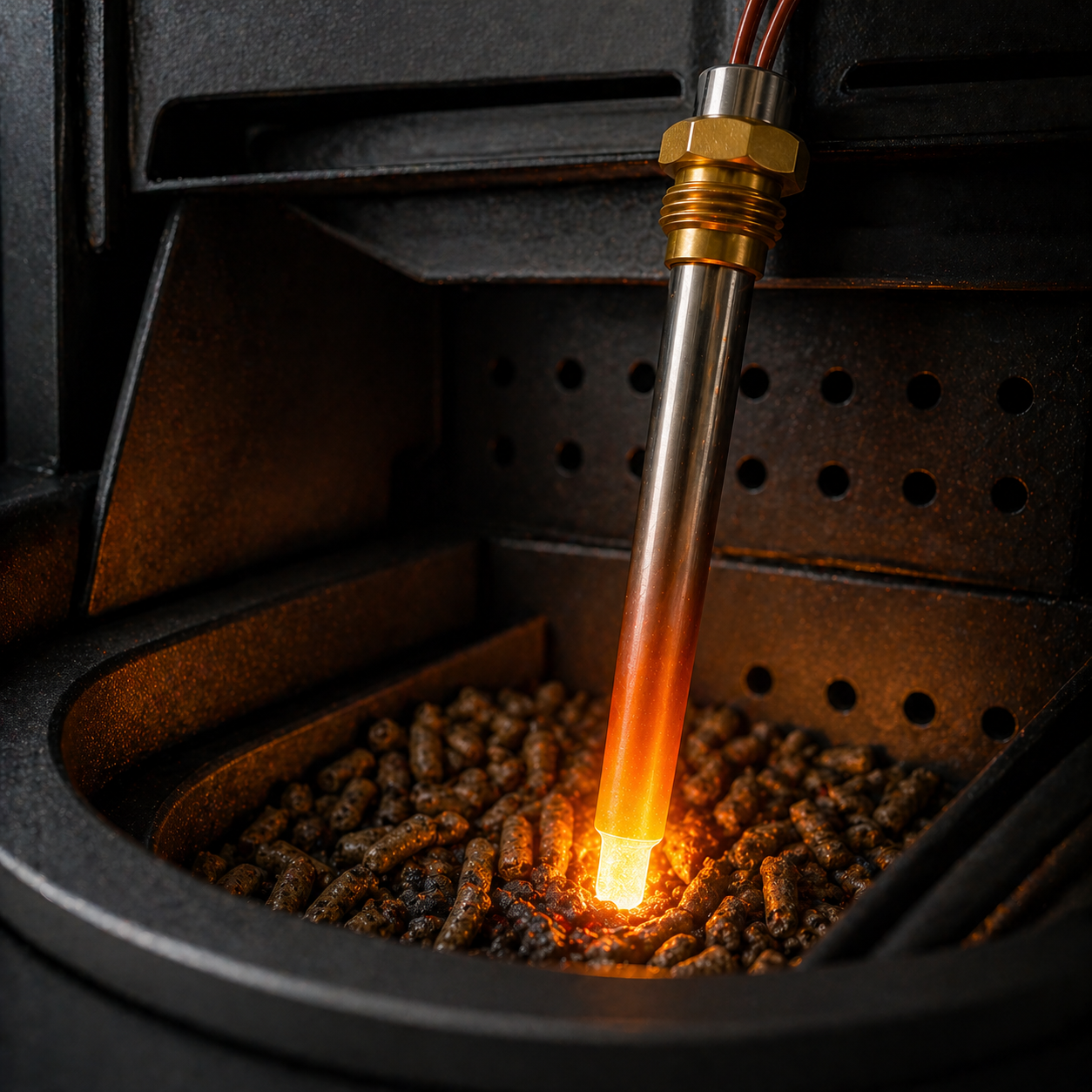 Candeletta Accensione Stufa a Pellet 280W Ø 9,9 mm, Lunghezza 150 mm e Sottobattuta 140 mm