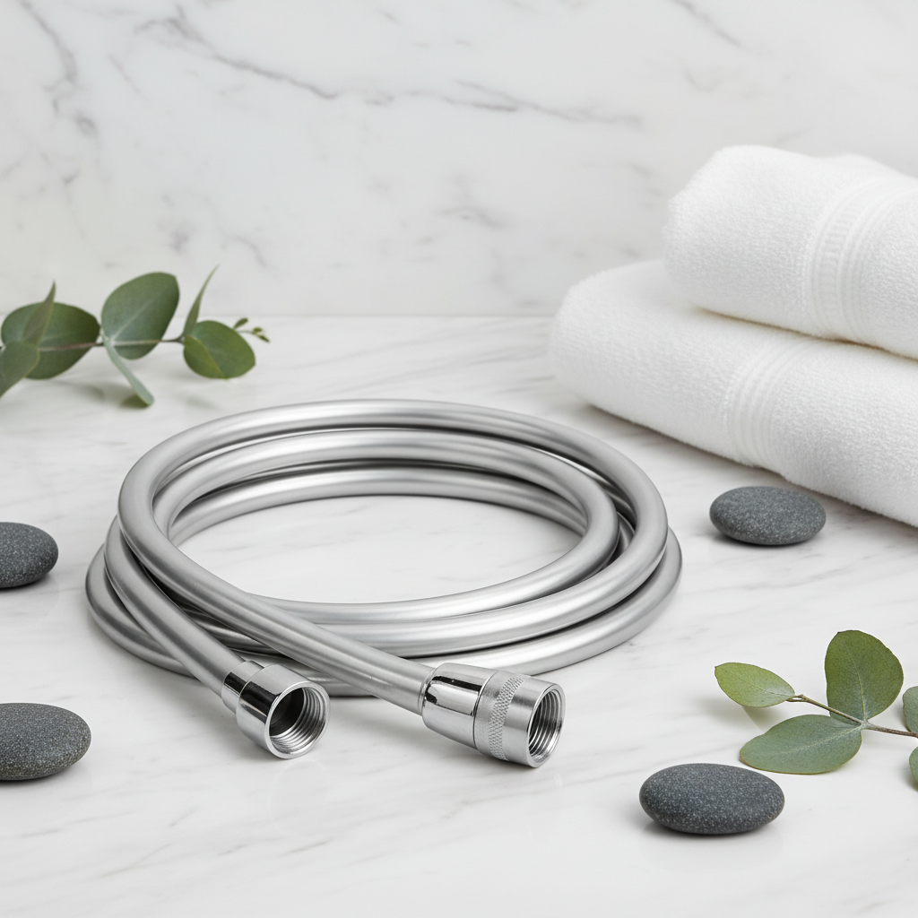 Tubo Doccia PVC Bianco 200 cm