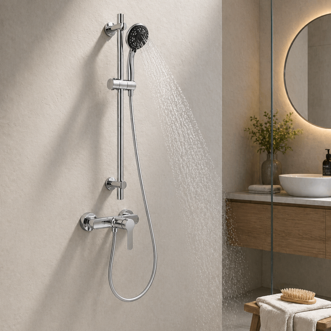 Tubo Doccia Argento 180 cm
