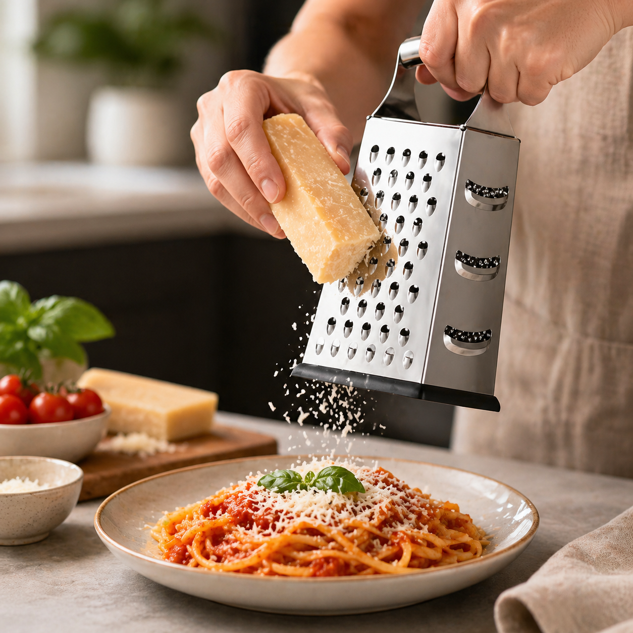 Grattugia Manuale da Cucina con 4 Lame per Formaggio, Verdure e Alimenti