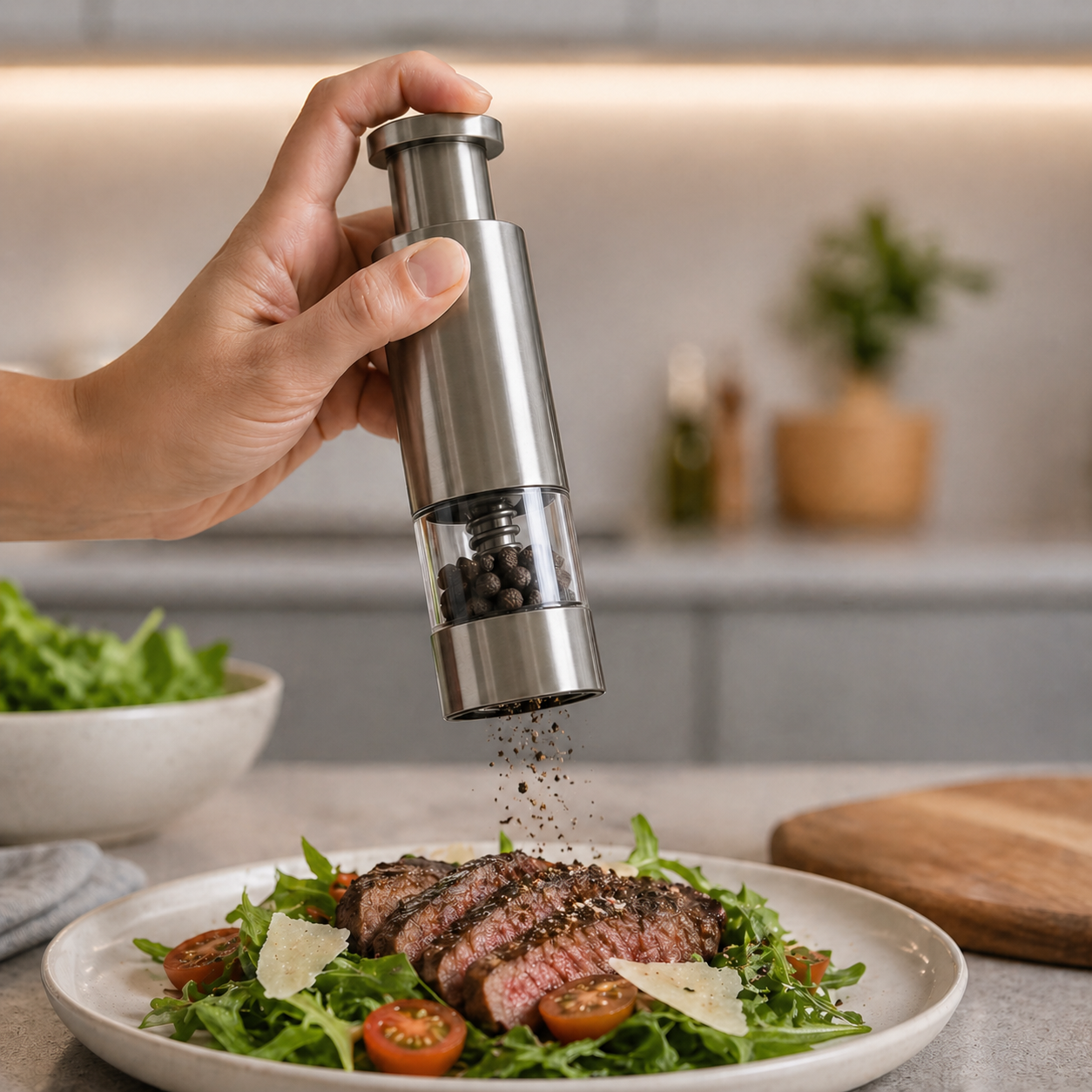 Macina Pepe e Sale a Pressione in Acciaio Inox