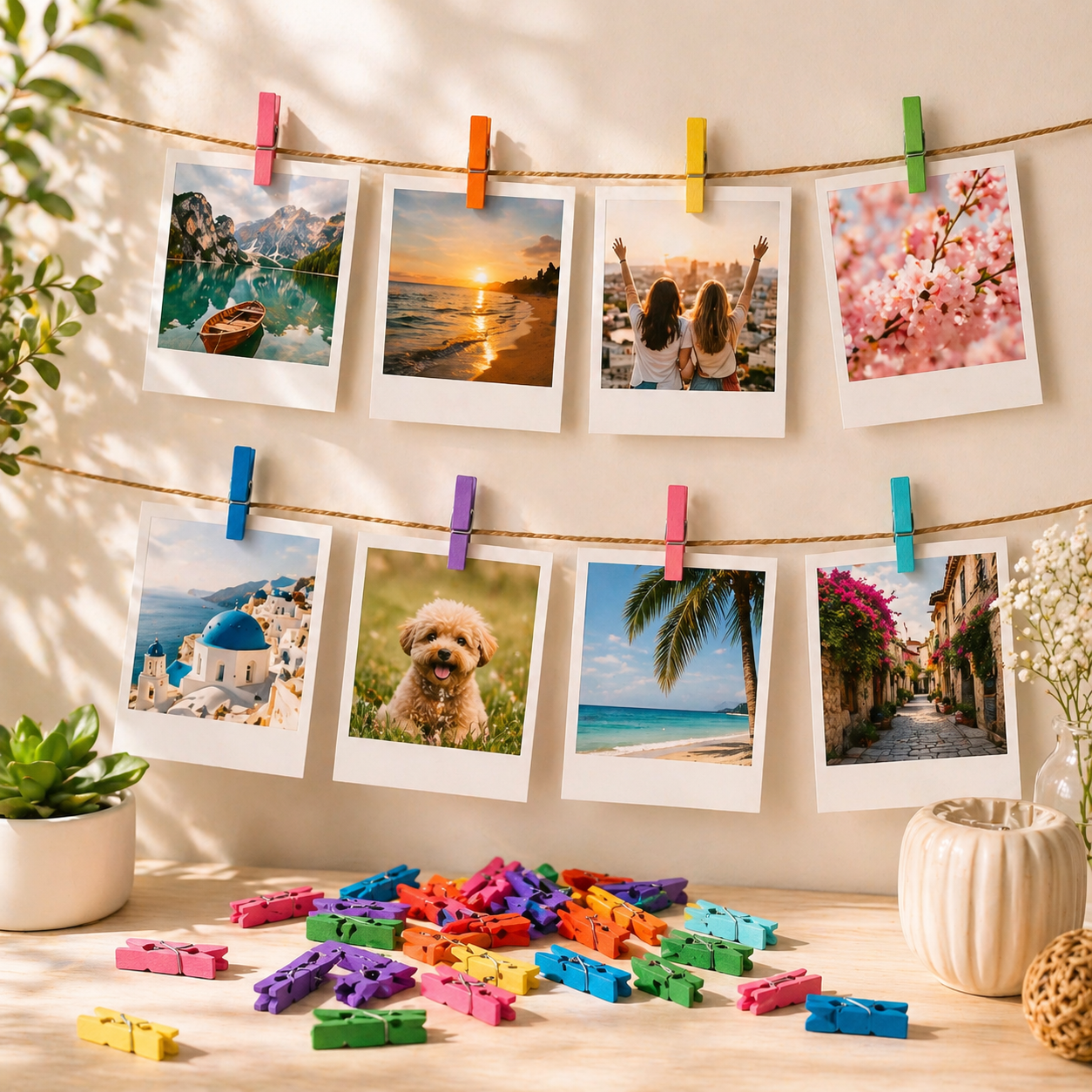 Set 30 Mollette in Legno Multicolore 3 cm per Feste, Foto e Creatività
