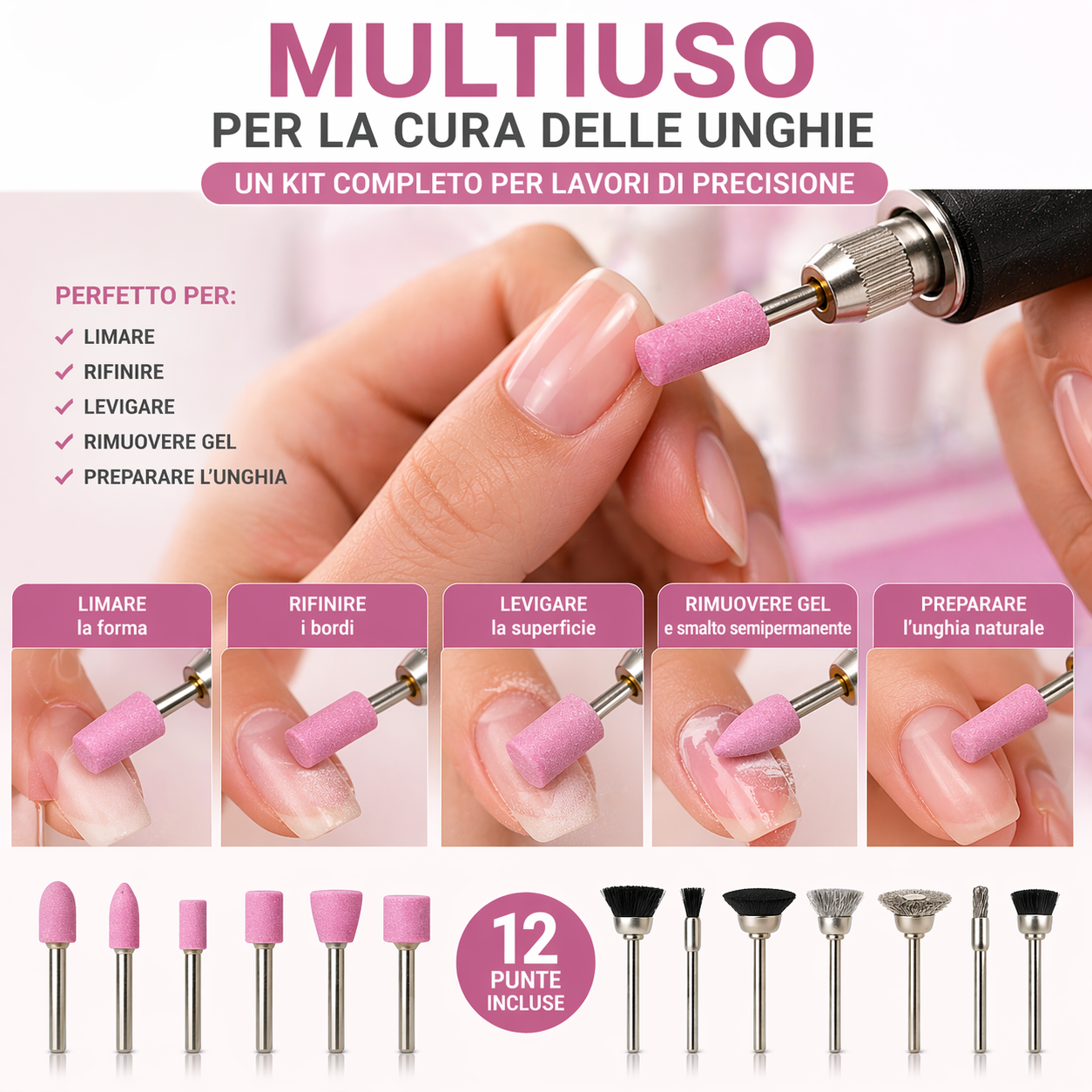 Set di 12 Mole Abrasive Mini Rotative