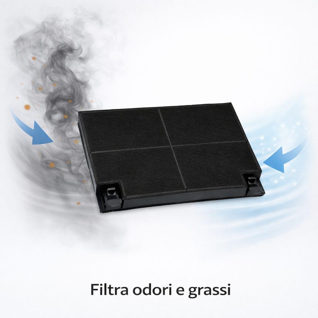 Filtro Cappa a Carbone Attivo Rettangolare