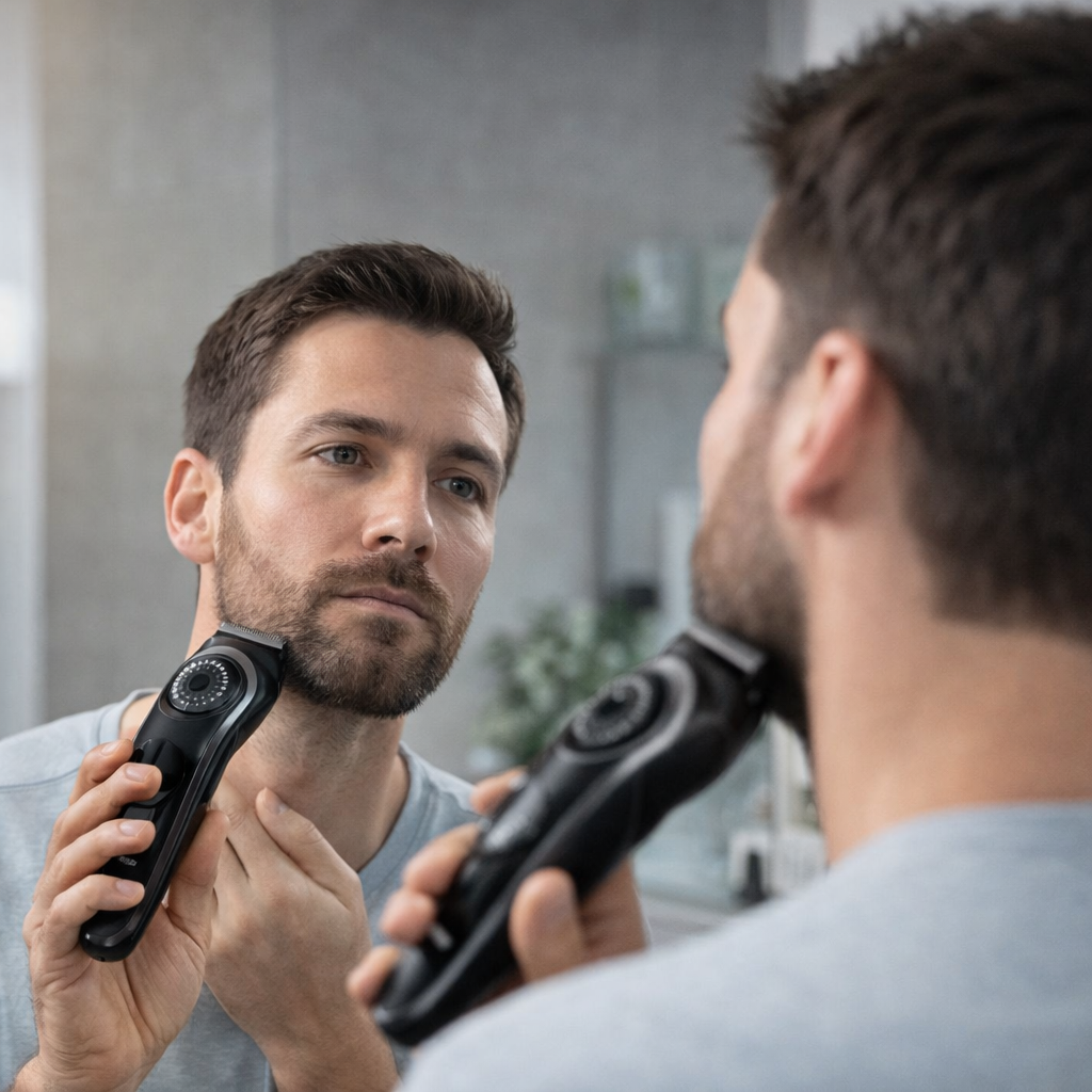 Braun BT5242 Regolabarba e Tagliacapelli Uomo con Rasoio Gillette Fusion 5