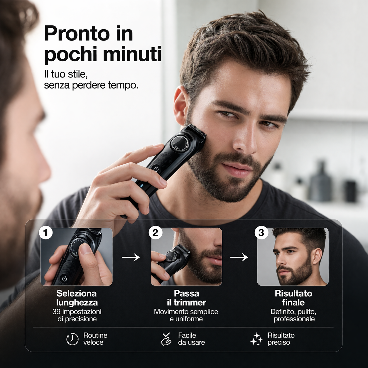 Braun BT5242 Regolabarba e Tagliacapelli Uomo con Rasoio Gillette Fusion 5