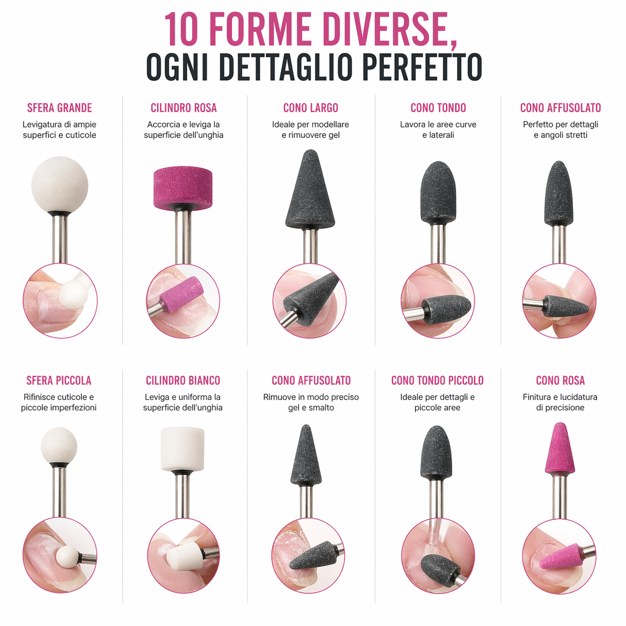 Set di 10 Mole Abrasive